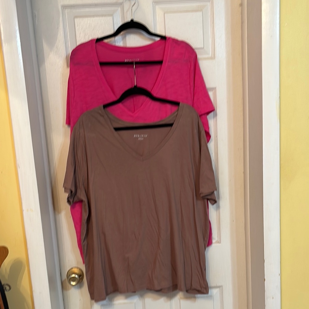 Ava & Viv Pink Short Sleeve Relaxed T-Shirt